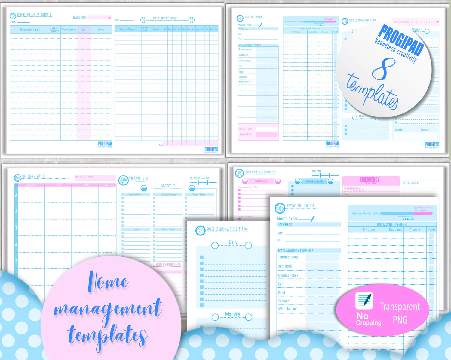 Home management template pack.